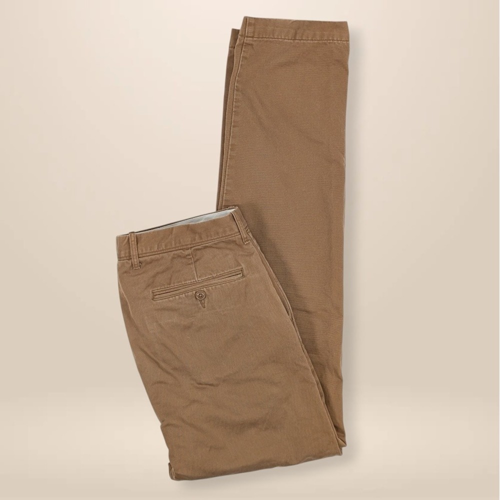 J Crew 770 Flannel Lined Cabin Pants Mens Size 32x32 Khaki Straight Fit Casual